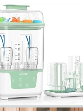 MomCozy Mint Electric Baby Bottle Sterilizer & Drying Rack